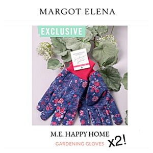 2 NEW PAIRS WOMEN’S GARDENING GLOVES Margot Elena Happy Home LIMITED EDITION OS